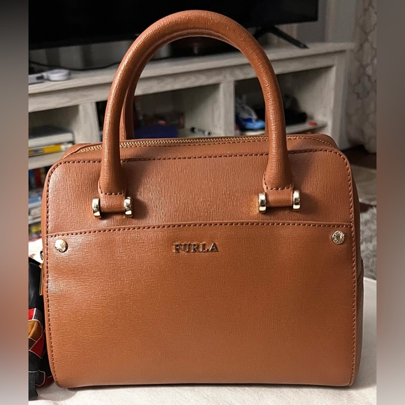 Furla Handbags - Furla Brown Leather Handbag New Small Satchel Furla(Prada) Purse Womens Gifts